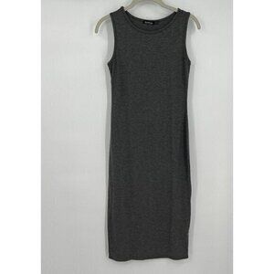 Boohoo Dress Large Womens Gray Sheath Business Casual Knit Bodycon Sleeveless